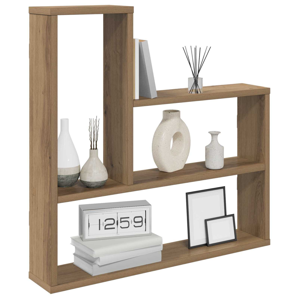 Vidaxl wandplank artisanaal eiken 60 x 11 x 60 cm bewerkt hout