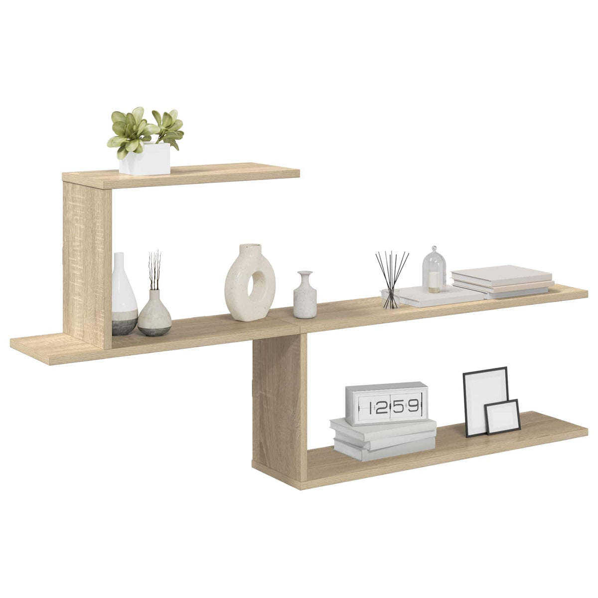 Vidaxl wandplank sonoma eiken 122 x 18 x 60 cm bewerkt hout