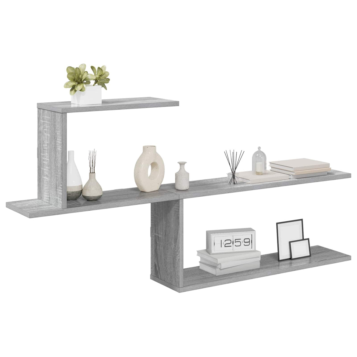 Vidaxl wandplank grijs sonoma 122 x 18 x 60 cm bewerkt hout