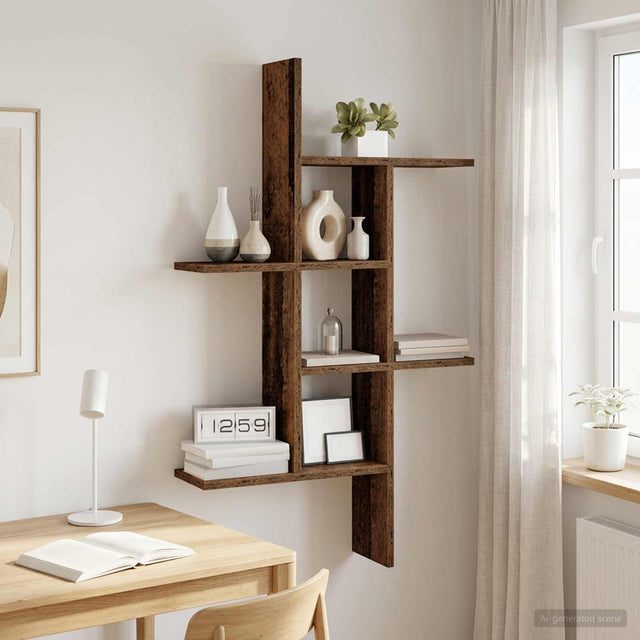 Vidaxl wandplank oud hout 61 x 15 x 102 cm bewerkt hout