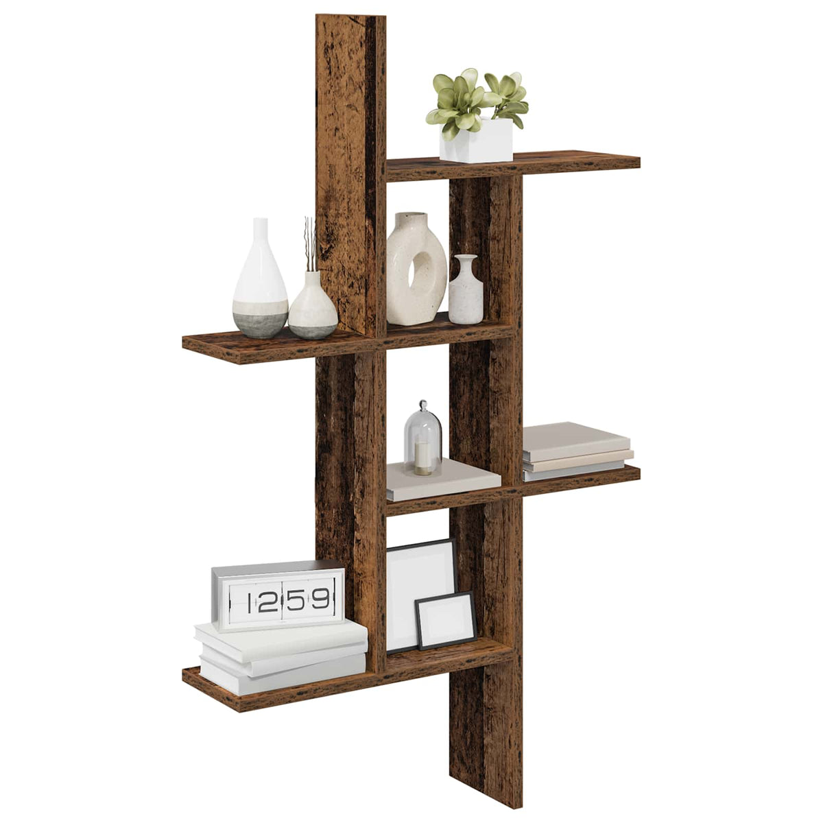 Vidaxl wandplank oud hout 61 x 15 x 102 cm bewerkt hout