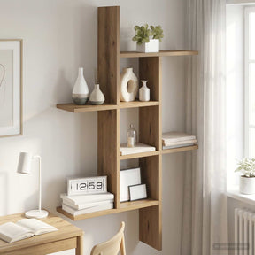 Vidaxl wandplank artisanaal eiken 61 x 15 x 102 cm bewerkt hout