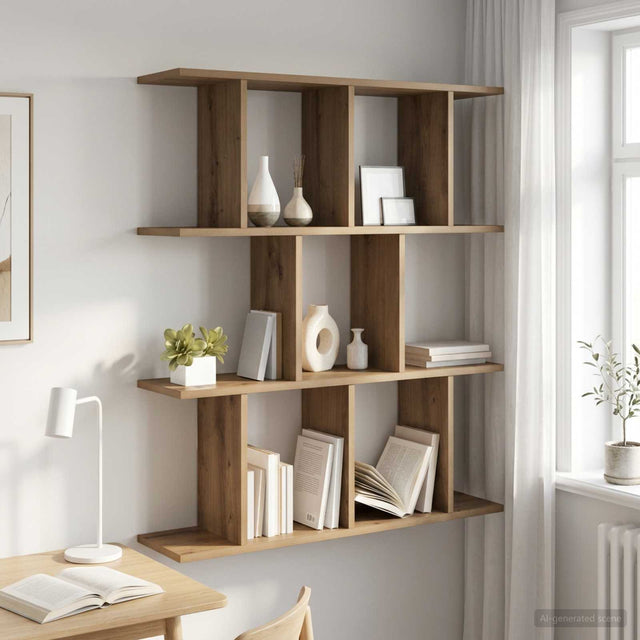 Vidaxl wandplank artisanaal eiken 80 x 20 x 96 cm bewerkt hout