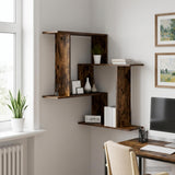 Vidaxl wandplank gerookt eiken 67 x 67 x 87 cm bewerkt hout