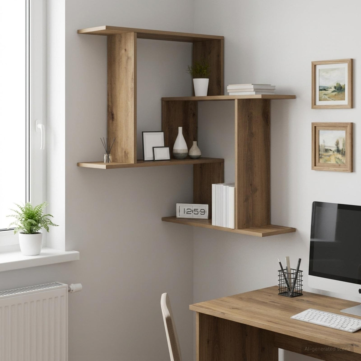 Vidaxl wandplank artisanaal eiken 67 x 67 x 87 cm bewerkt hout