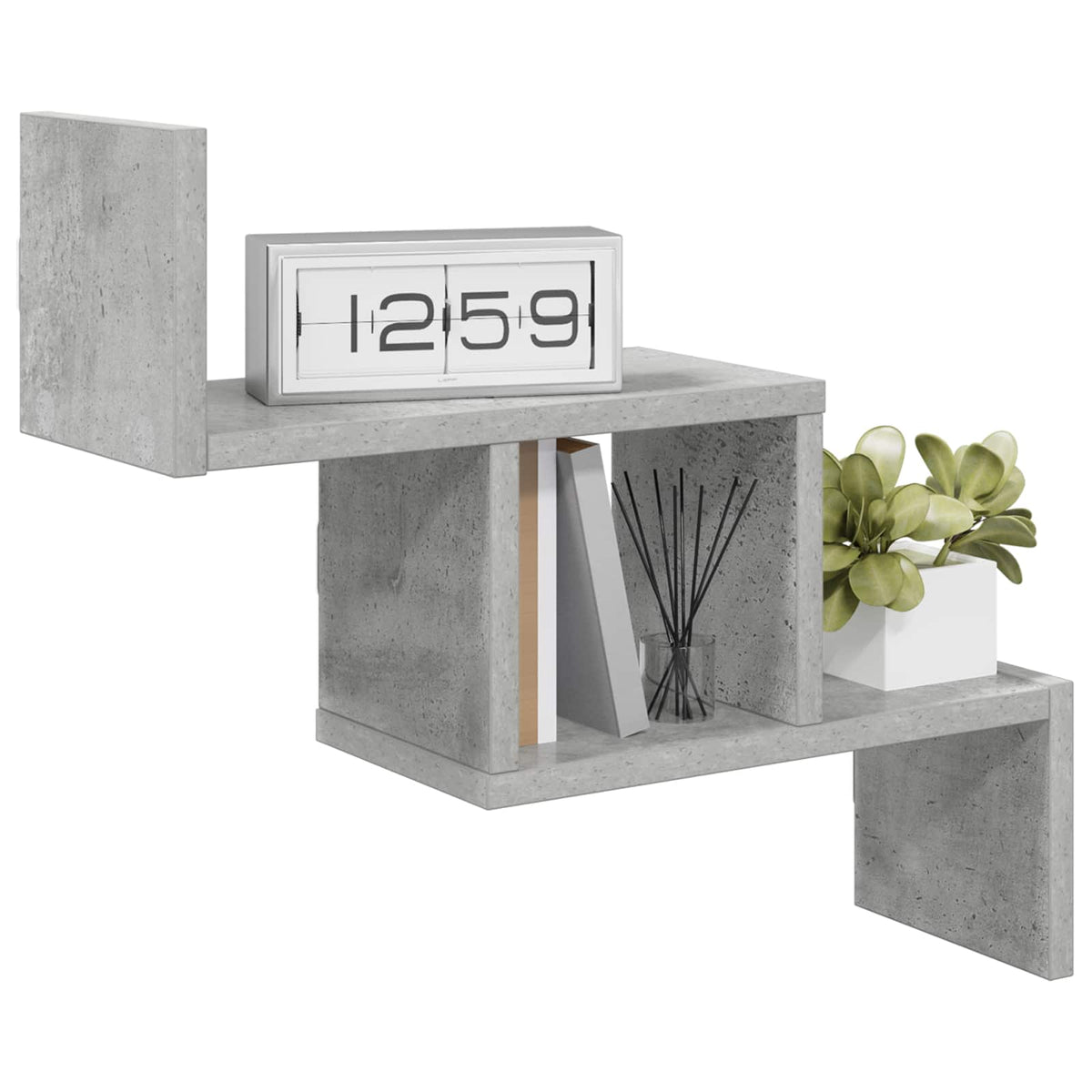 Vidaxl wandplank betongrijs 48 x 15 x 42 cm bewerkt hout