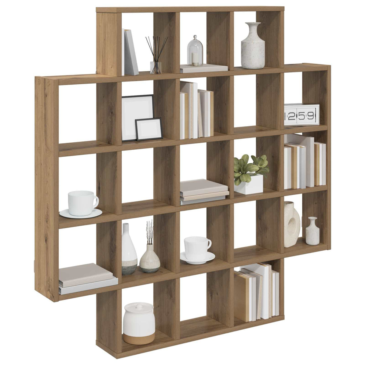 Vidaxl wandplank artisanaal eiken 100 x 13 x 100 cm bewerkt hout