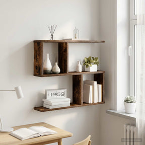 Vidaxl wandplank gerookt eiken 60 x 12 x 50,5 cm bewerkt hout