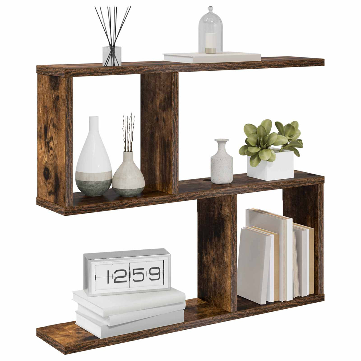 Vidaxl wandplank gerookt eiken 60 x 12 x 50,5 cm bewerkt hout