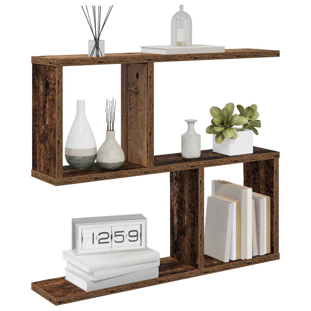 Vidaxl wandplank oud hout 60 x 12 x 50,5 cm bewerkt hout
