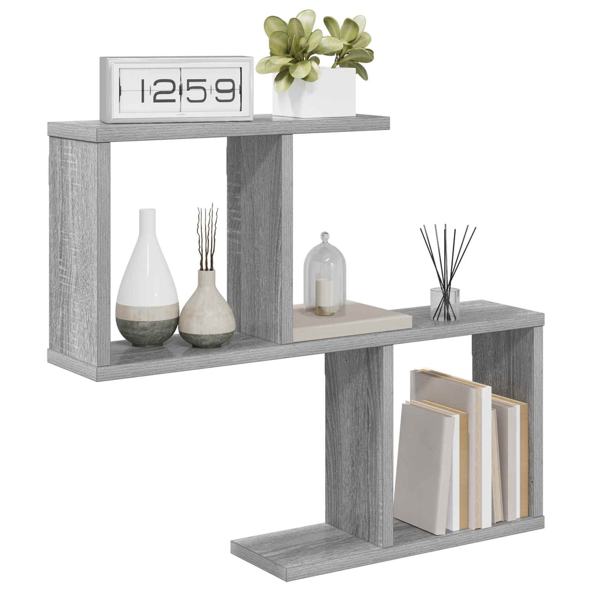 Vidaxl wandplank grijs sonoma 60 x 12 x 50,5 cm bewerkt hout