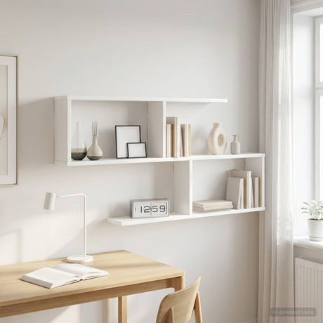 Vidaxl wandplank wit 100 x 12 x 50,5 cm bewerkt hout