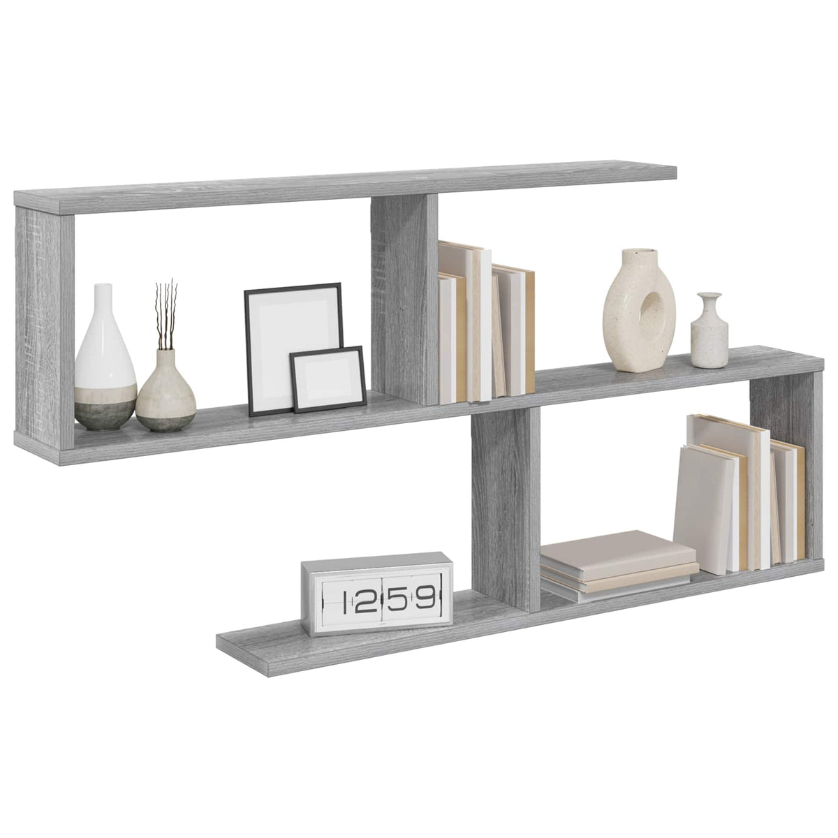 Vidaxl wandplank grijs sonoma 100 x 12 x 50,5 cm bewerkt hout