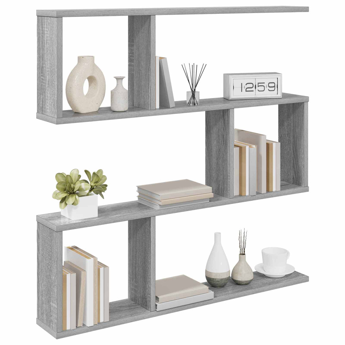 Vidaxl wandplank grijs sonoma 80 x 12 x 79,5 cm bewerkt hout