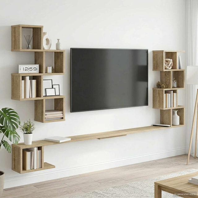 Vidaxl vaste tv plank sonoma eiken 180 x 15 x 94 cm bewerkt hout