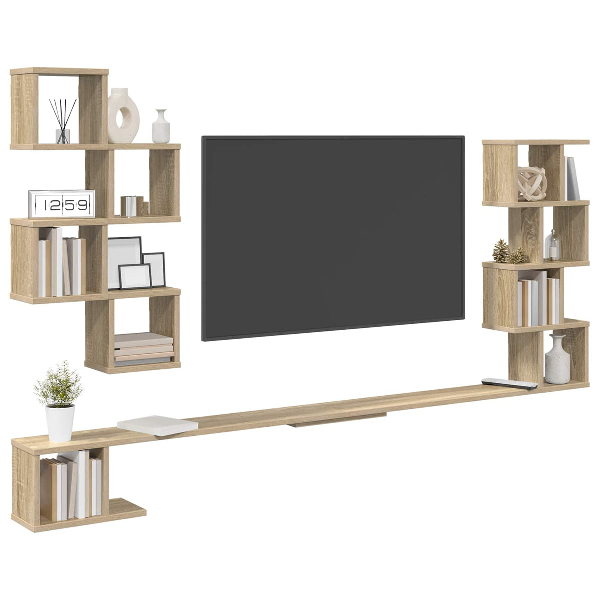 Vidaxl vaste tv plank sonoma eiken 180 x 15 x 94 cm bewerkt hout