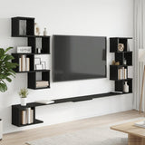 Vidaxl vaste tv plank zwart eiken 160 x 15 x 94 cm bewerkt hout