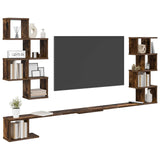 Vidaxl vaste tv plank gerookt eiken 160 x 15 x 94 cm bewerkt hout