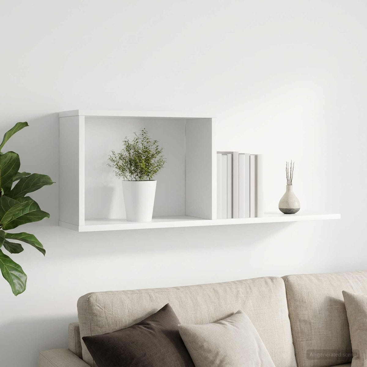 Vidaxl zwevende schappen wit 80 x 15 x 30 cm bewerkt hout