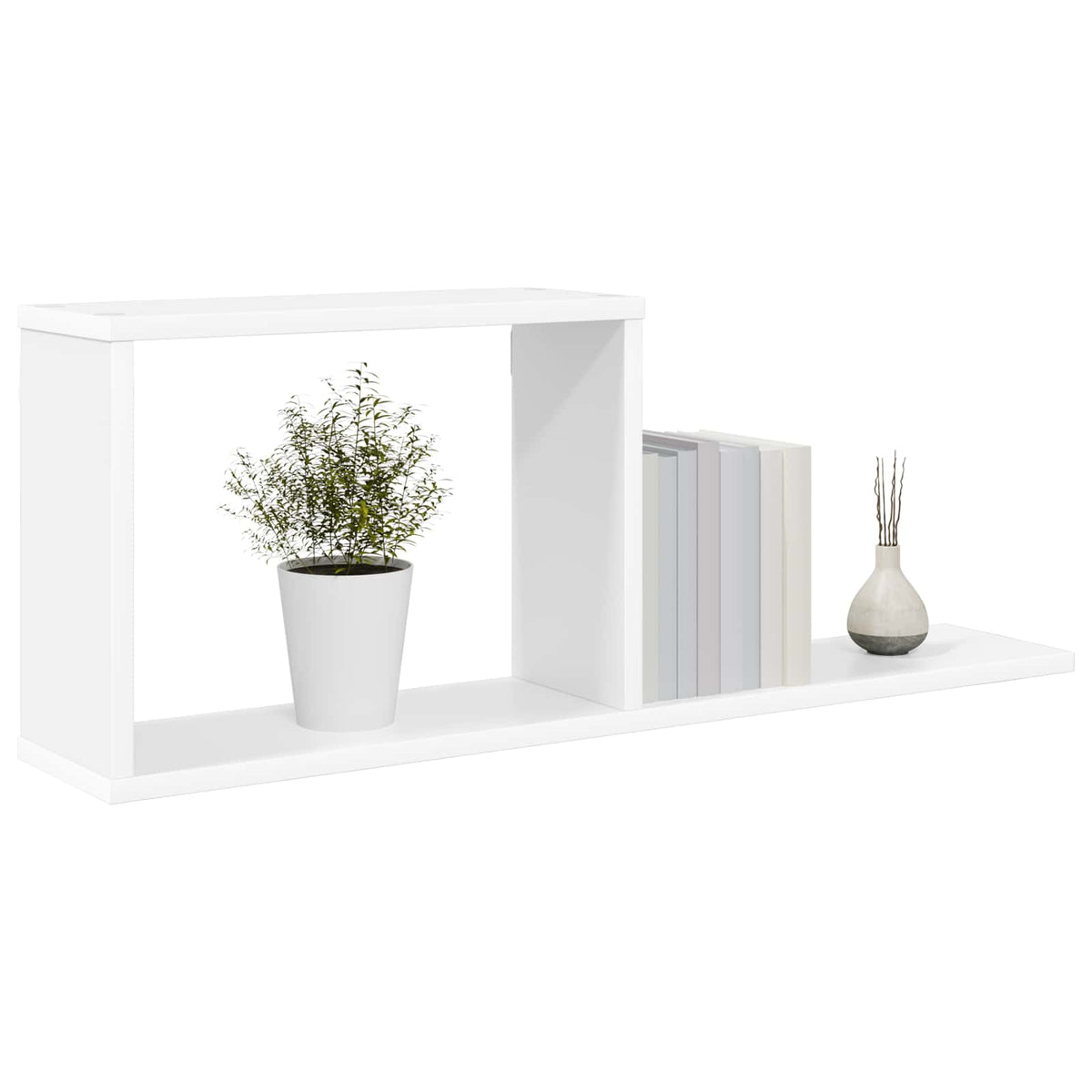 Vidaxl zwevende schappen wit 80 x 15 x 30 cm bewerkt hout