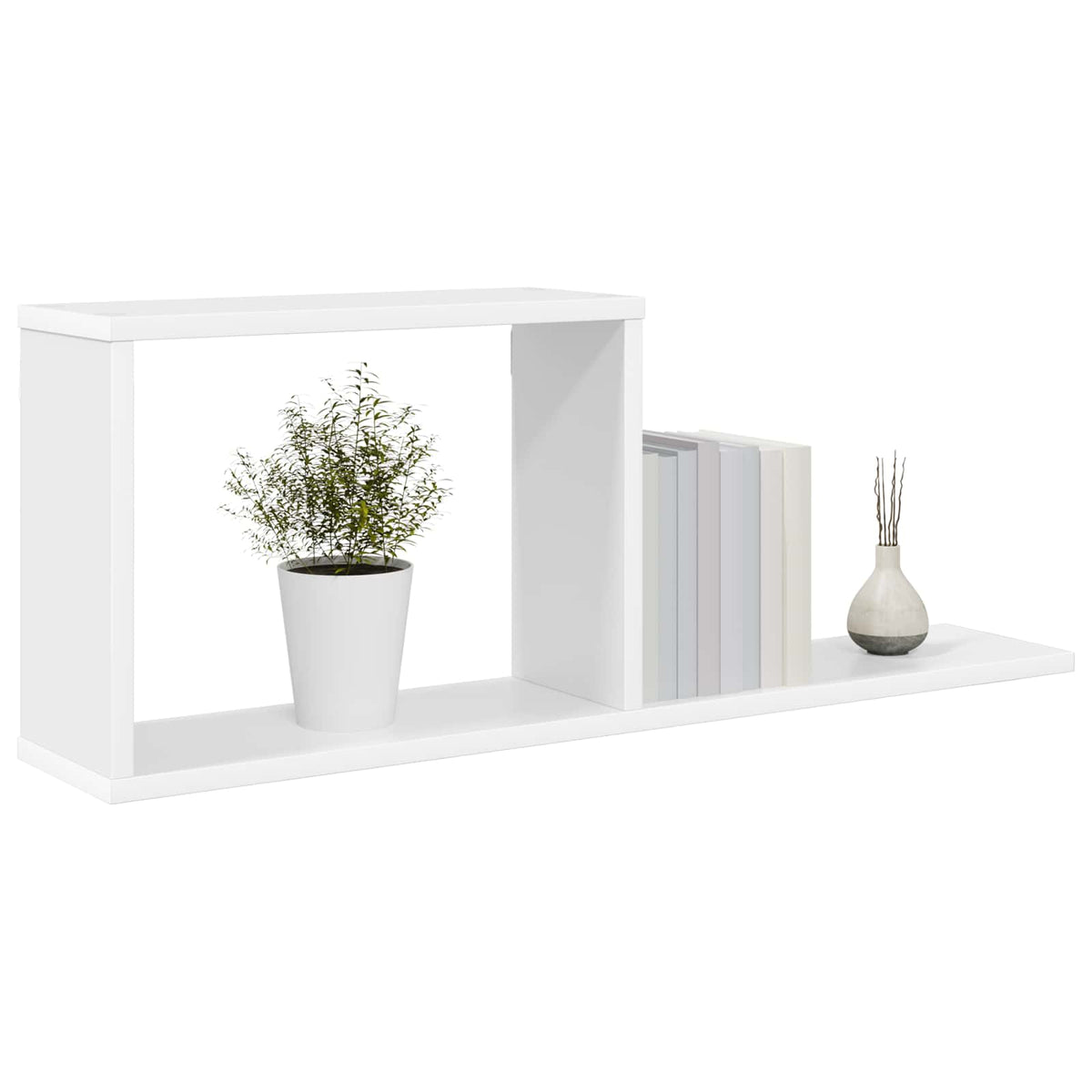 Vidaxl zwevende schappen 2 st wit 80 x 15 x 30 cm bewerkt hout
