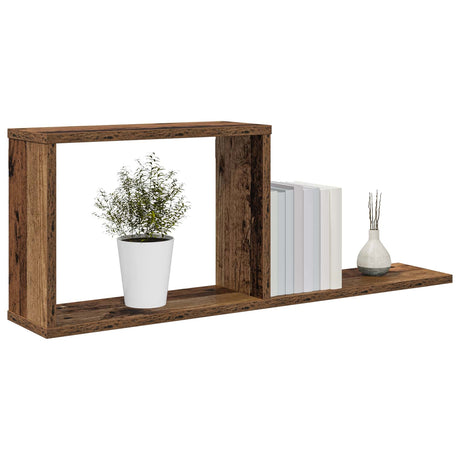 Vidaxl zwevende schappen oud hout 80 x 15 x 30 cm bewerkt hout