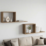 Vidaxl zwevende schappen 2 st artisanaal eiken 80 x 15 x 30 cm