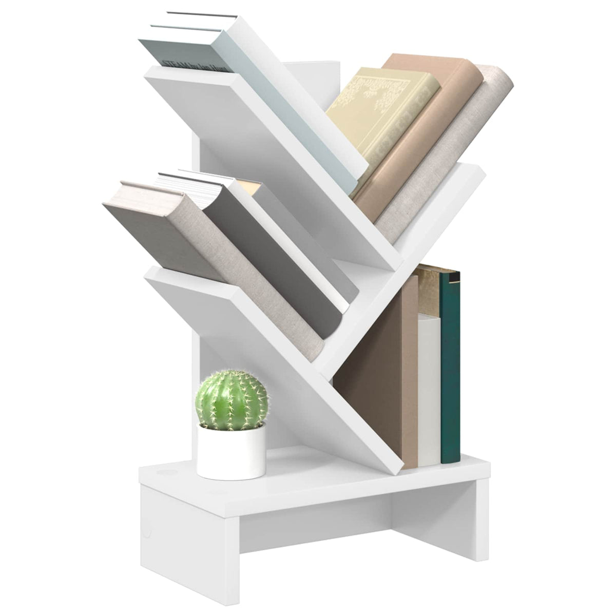 Vidaxl boomvormige boekenplank met 3 planken 30 x 18 x 48 cm wit