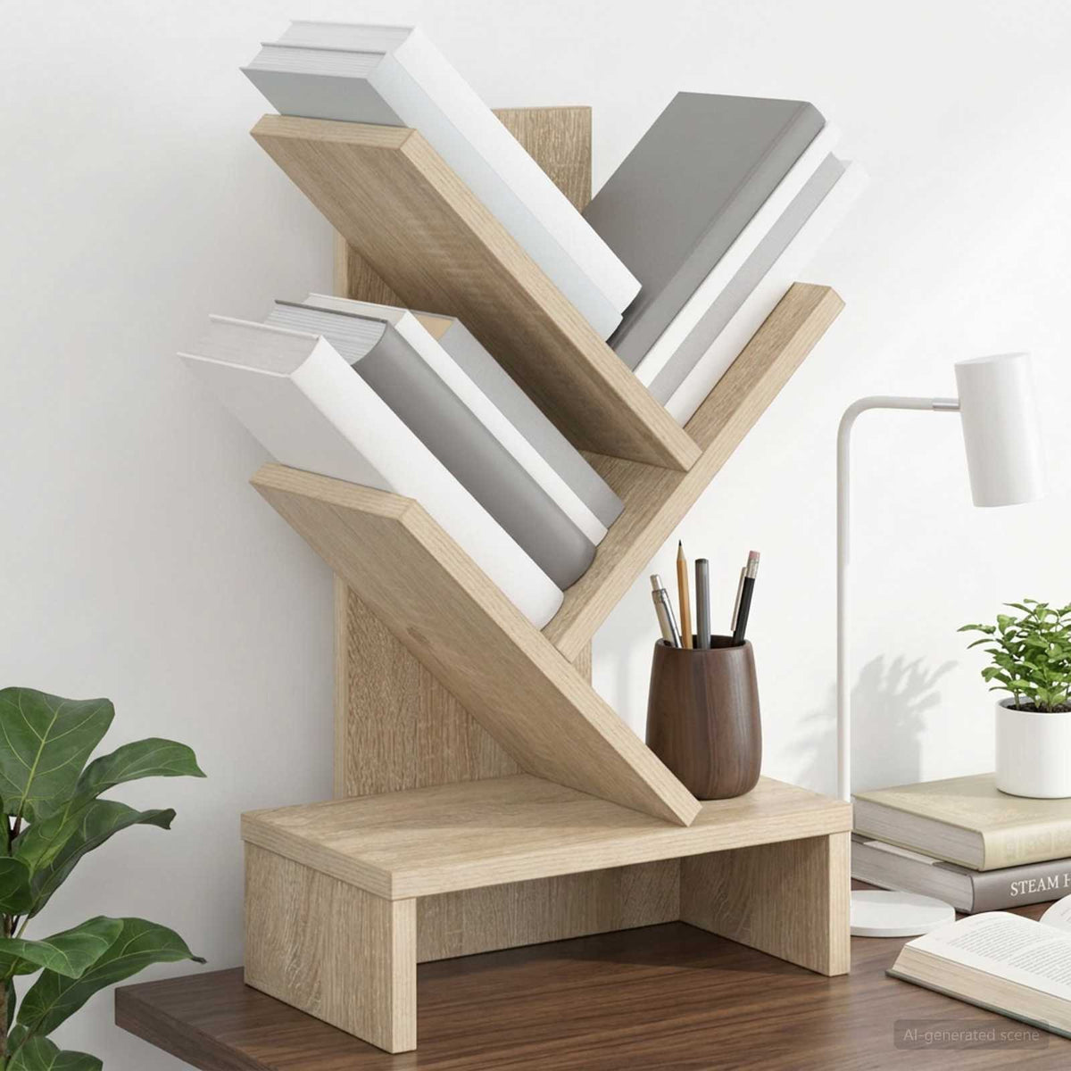 Vidaxl boomvormige boekenplank met 3 planken 30 x 18 x 48 cm