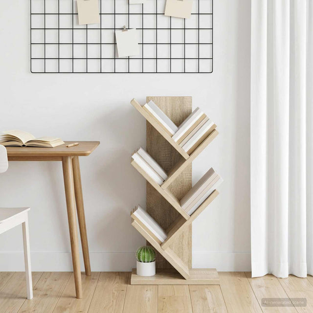 Vidaxl boom boekenplank 4-tier 30 x 18 x 60 cm bewerkt hout