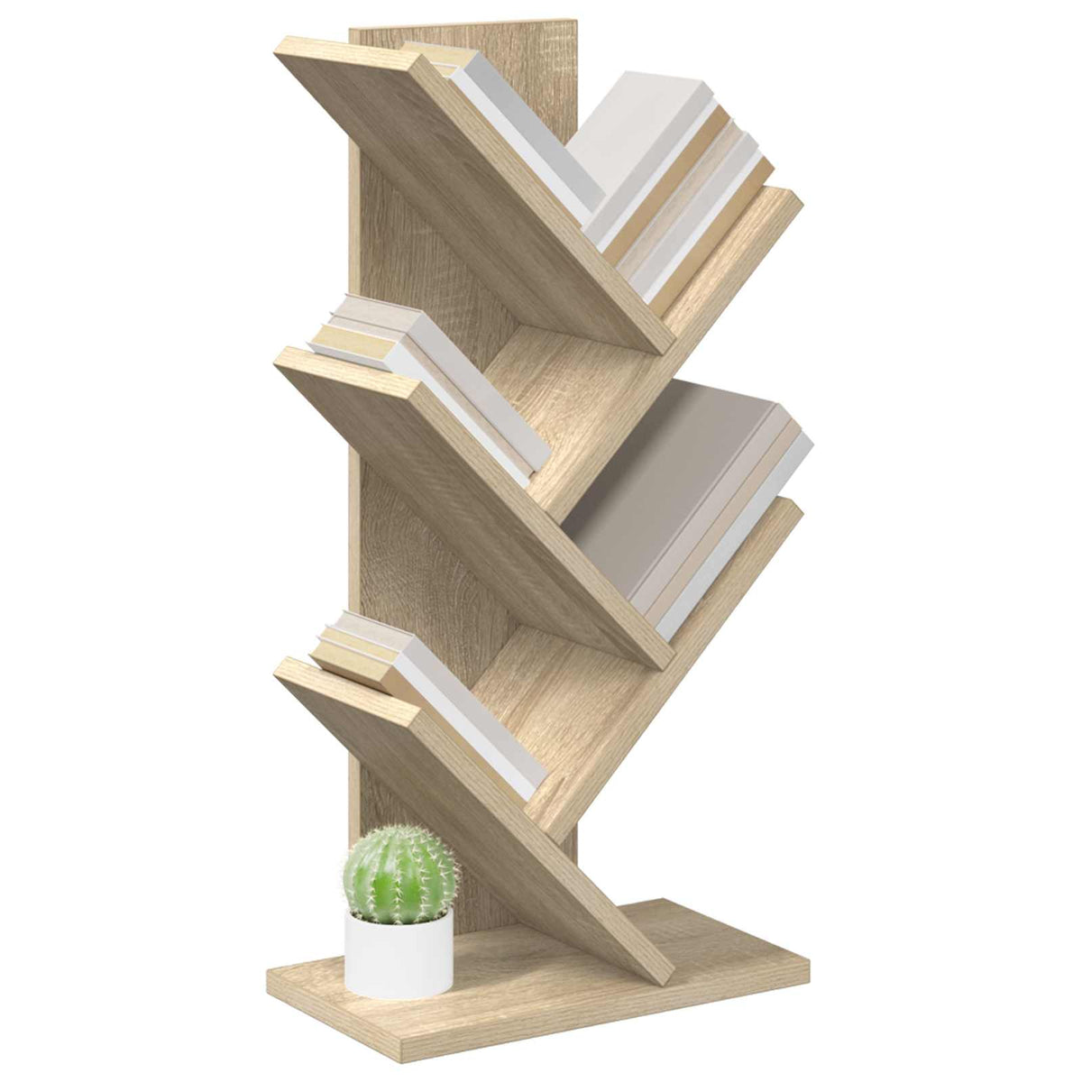Vidaxl boom boekenplank 4-tier 30 x 18 x 60 cm bewerkt hout