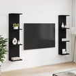 Vidaxl wandplank 2 st zwart eiken 25 x 15 x 100 cm bewerkt hout