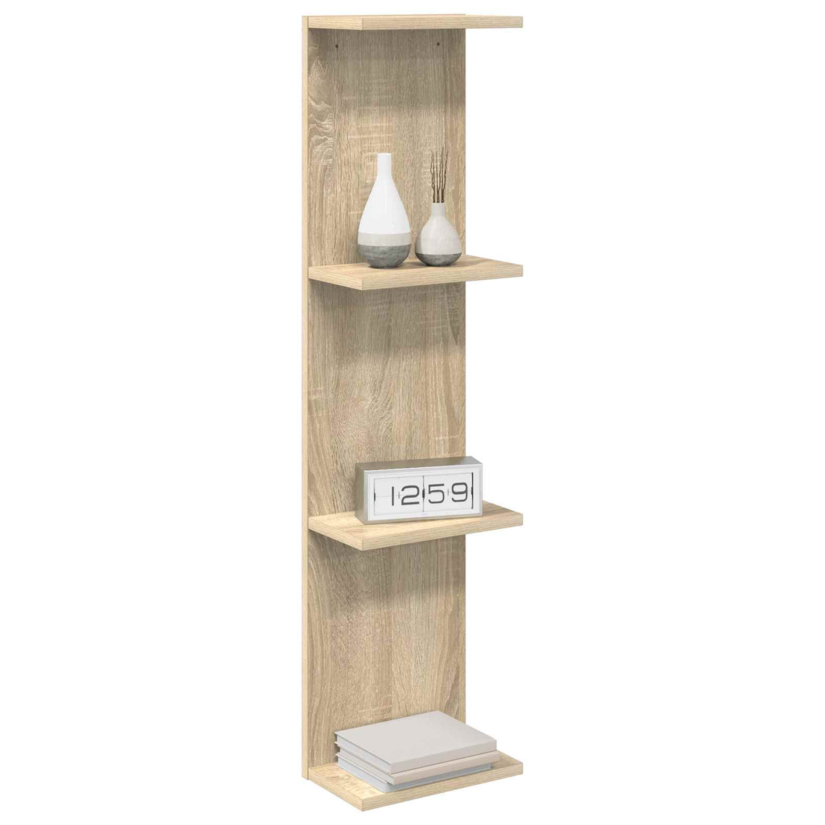 Vidaxl wandplank 2 st sonoma eiken 25 x 15 x 100 cm bewerkt hout