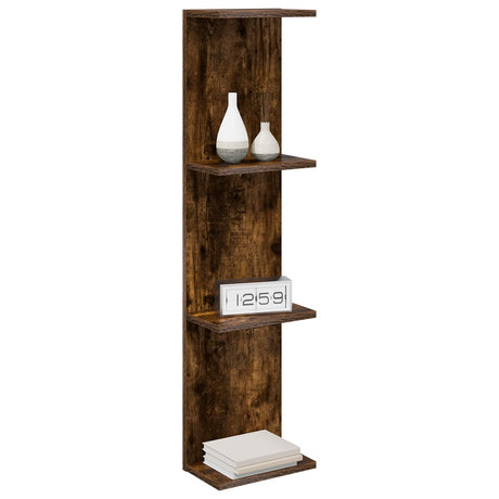 Vidaxl wandplank gerookt eiken 25 x 15 x 100 cm bewerkt hout