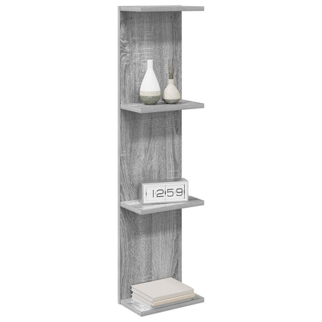 Vidaxl wandplank 2 st grijs sonoma 25 x 15 x 100 cm bewerkt hout