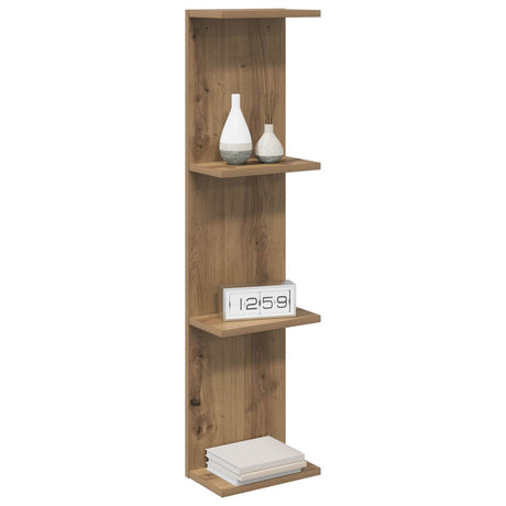 Vidaxl wandplank artisanaal eiken 25 x 15 x 100 cm bewerkt hout