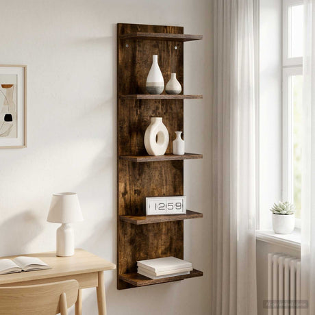 Vidaxl wandplank gerookt eiken 30 x 15 x 100 cm bewerkt hout