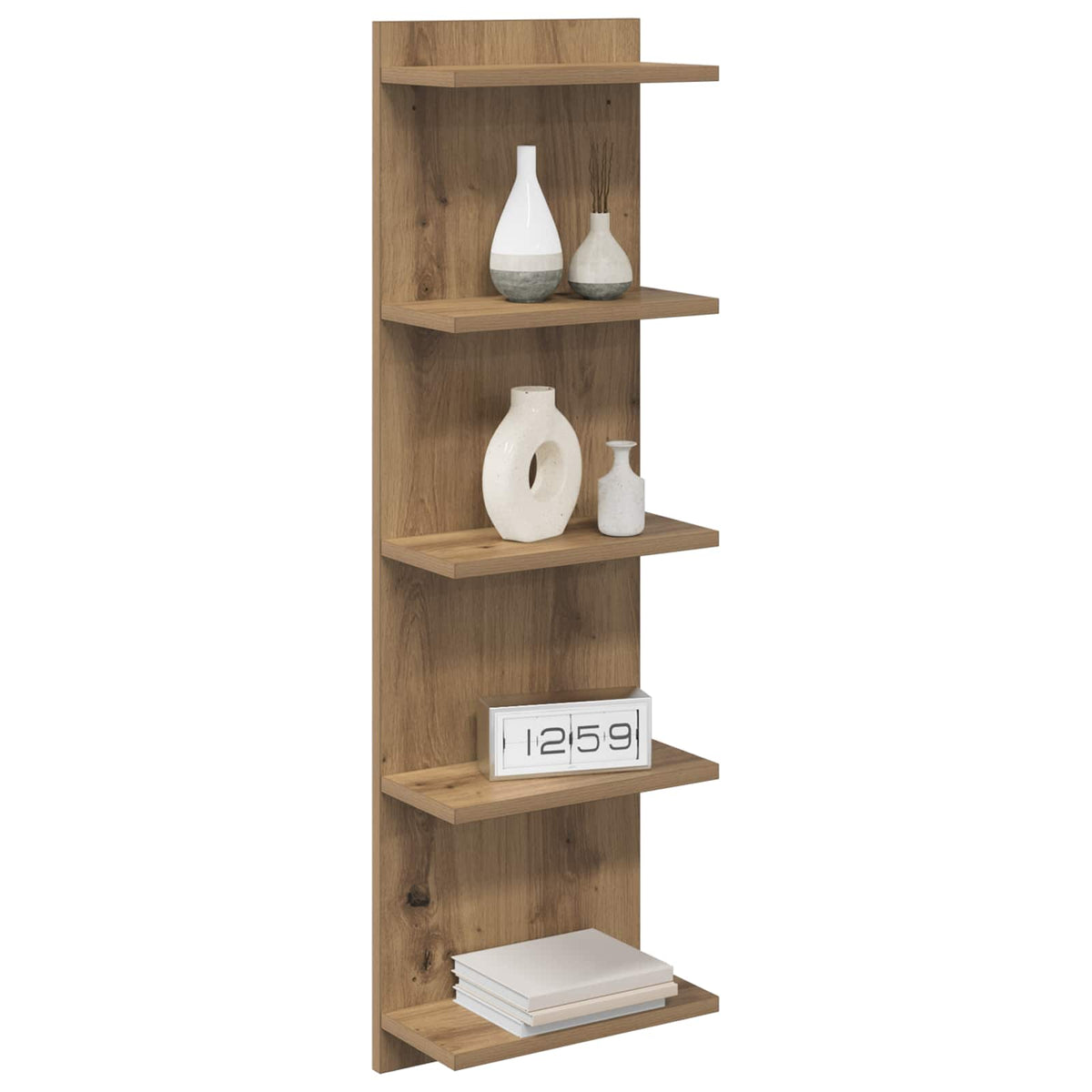 Vidaxl wandplank artisanaal eiken 30 x 15 x 100 cm bewerkt hout