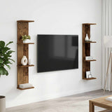 Vidaxl wandplank 2 st oud hout 22 x 15 x 100 cm bewerkt hout