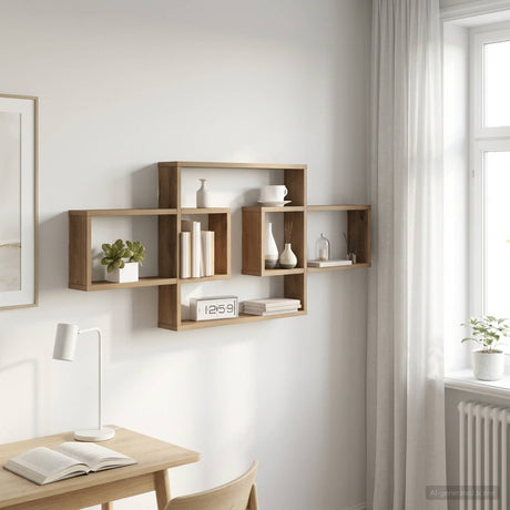 Vidaxl wandplank artisanaal eiken 130 x 10 x 50 cm bewerkt hout