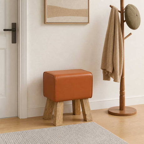 Vidaxl bank 40 x 30 x 45 cm echt leer bruin