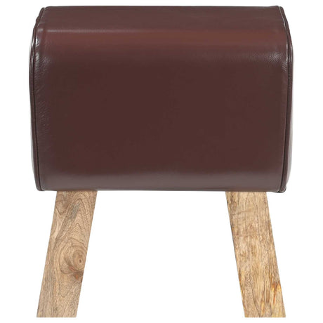 Vidaxl bank 40 x 30 x 45 cm echt leer donkerbruin