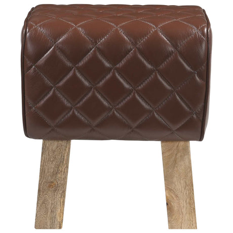 Vidaxl bank 40 x 30 x 45 cm echt leer bruine diamant
