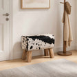 Vidaxl bank 60 x 30 x 45 cm echt leer zwart en wit