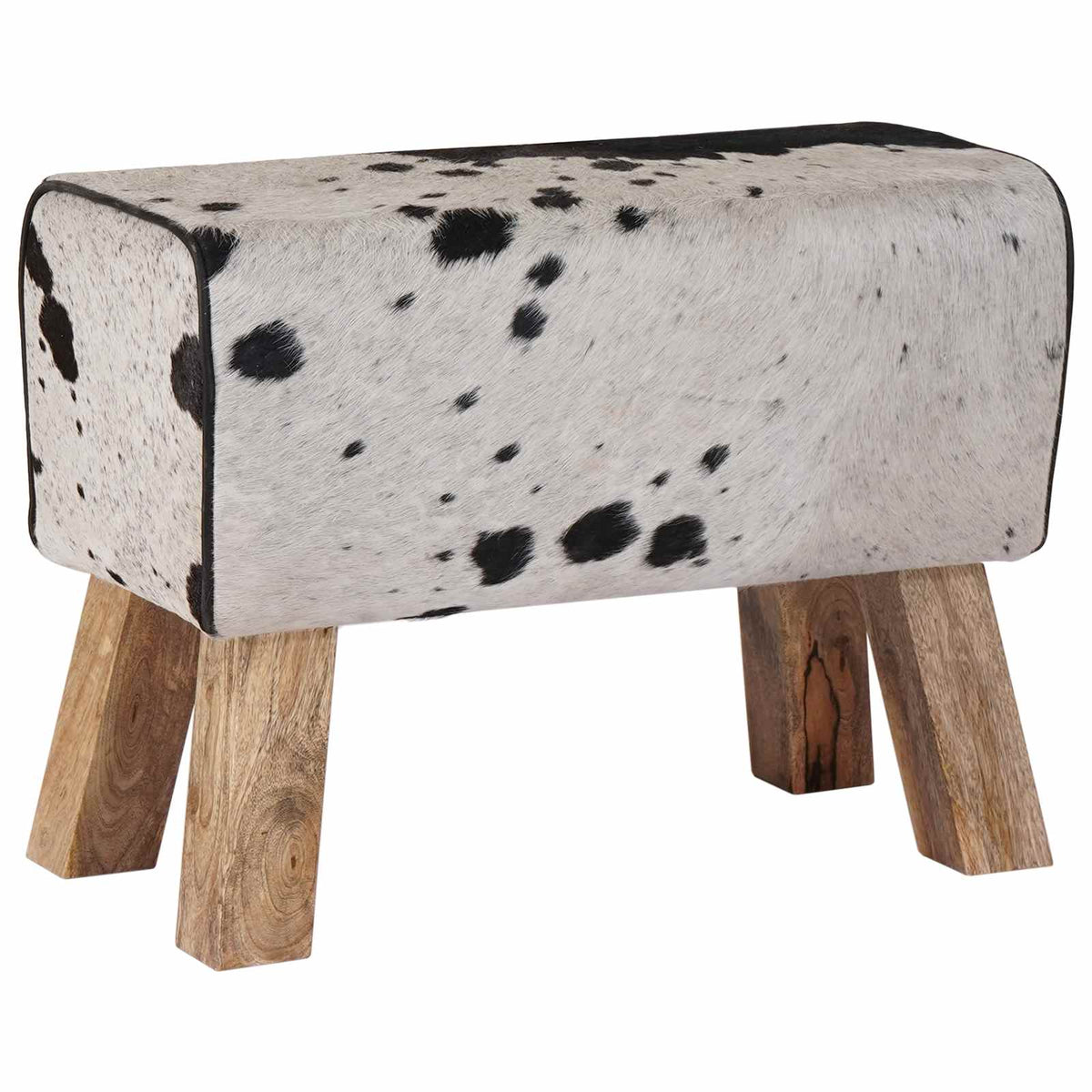 Vidaxl bank 60 x 30 x 45 cm echt leer zwart en wit