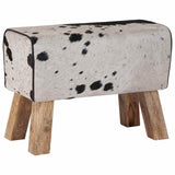 Vidaxl bank 60 x 30 x 45 cm echt leer zwart en wit