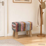 Vidaxl bank 60 x 30 x 45 cm echt leer meerkleurig