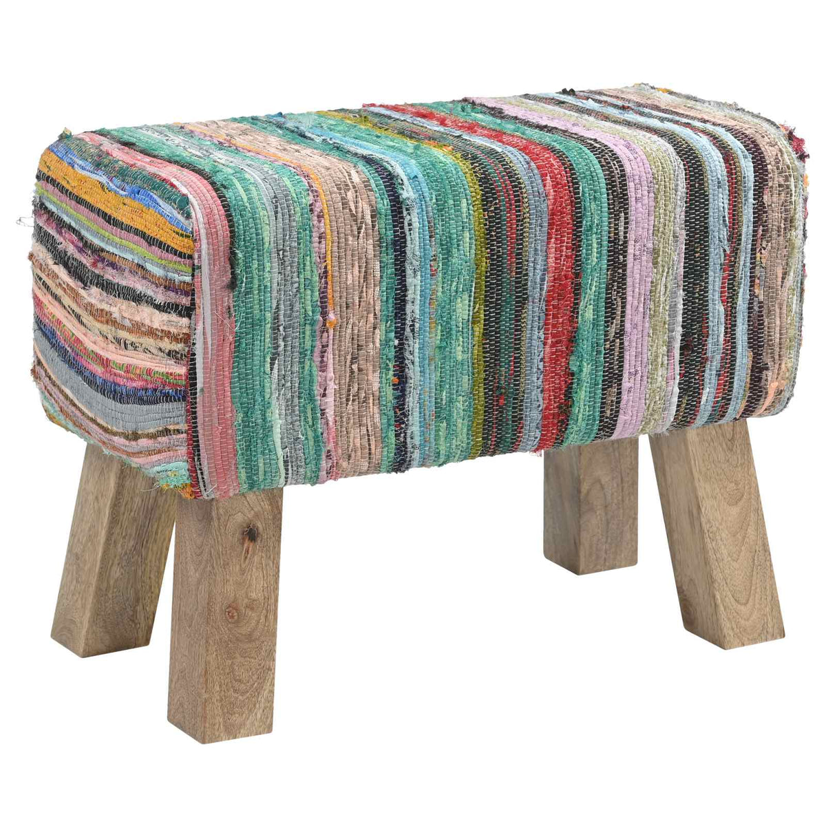 Vidaxl bank 60 x 30 x 45 cm echt leer meerkleurig