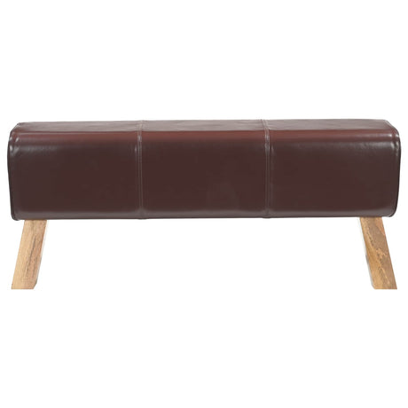 Vidaxl bank 110 x 30 x 45 cm echt leer donkerbruin