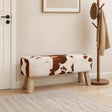 Vidaxl bank 110 x 30 x 45 cm echt leer bruin en wit